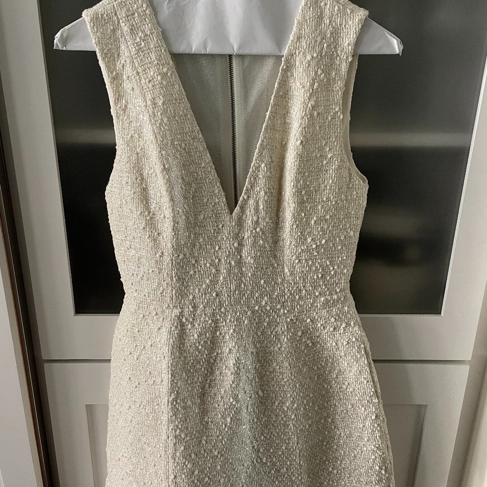 Alice+Olivia Cream and Shiny mini dress